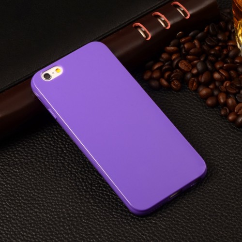 UTD - For Iphone6s 6g 4.7' Candy Color Silicone Tpu Gel Soft Case For Apple Purple