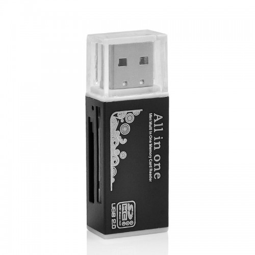 OEM - For Micro Sd Sdhc Tf M2 Mmc Ms Pro Duo All In 1 Usb 2.0 Multi Memory Card Reader Black