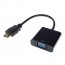 Resuli Hdmi Male To Vga Converter Adapter With Audio Usb Cable 1080p For Pc Black