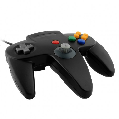 USB Game Wired Controller Joypad Joystick Gaming For Nintendo N64 PC Black