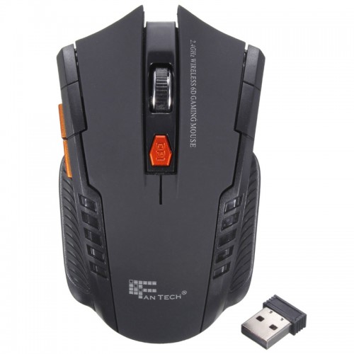 Mini 2.4ghz Portable Wireless Optical 6 Button 2000dpi Adjustable Professional Gaming Game Mouse For Pc Laptop Black