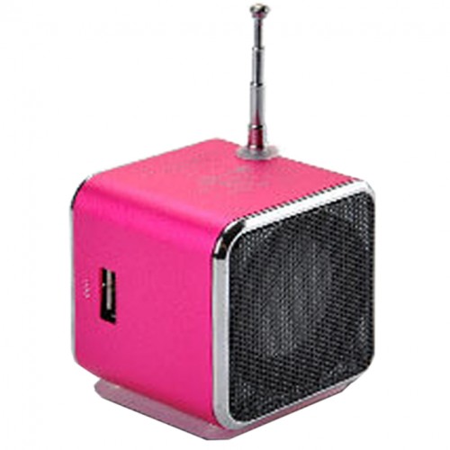 PORTABLE - Micro Usb Stereo Speaker Td-V26 Fm Radio Mini Parlantes Computer Speakers Loudspeakers Audio Receiver Pink