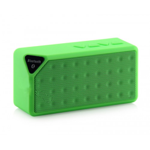 X3 Bluetooth Speaker Portable Wireless Handsfree Radio Mic Subwoofer With Detachable Battery Green