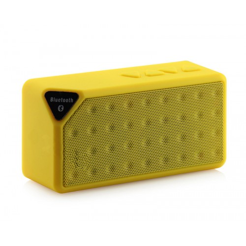 X3 Bluetooth Speaker Portable Wireless Handsfree Radio Mic Subwoofer With Detachable Battery Yellow