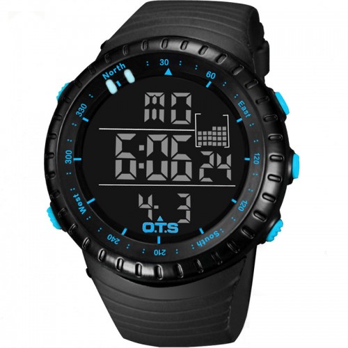 OTS - Men's Watch LED Sports Digital Watch Clock 50M Waterproof Men Military Wristwatches