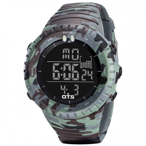 OTS - Men's Watch LED Sports Digital Watch Clock 50M Waterproof Men Military Wristwatches