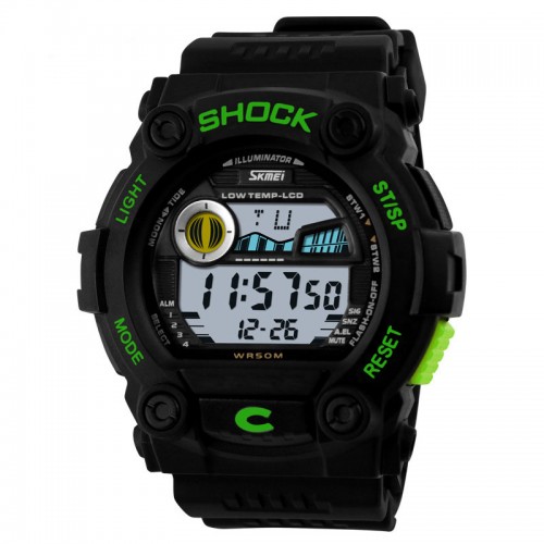 SKMEI - Watches Swimming Digital Quartz Pu Strap Sports Watch Green