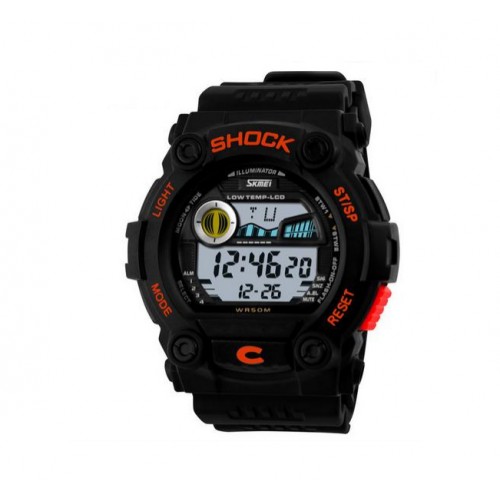SKMEI - Watches Swimming Digital Quartz Pu Strap Sports Watch Orange
