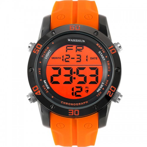 SMAEL - Orange Led Digital Watches Sports Alloy Clock Orange