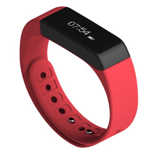 OEM - Waterproof Bluetooth Pedometer Sleep Monitor Fitness Tracker Wristband For Cellphone Red